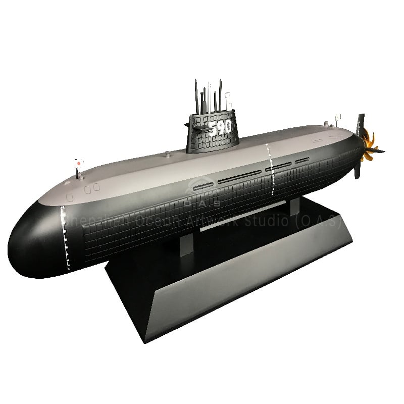 【LAC】Handmade Oceangate Crane Ship Miniature Crane Logistics Marine Customizable 60cm Crafts Submersible Ship Model