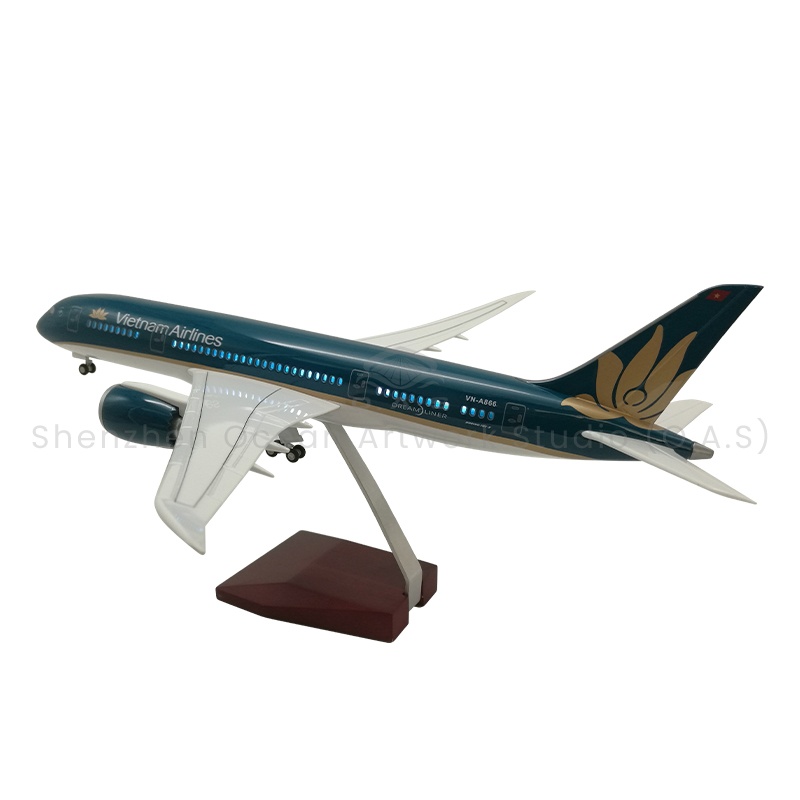 【LA】43 cm, modellfly av Vietnam Airlines Boeing 787, die-cast, 1/130, luftfartøymodeller til samlinger og utstilling, gave til piloter