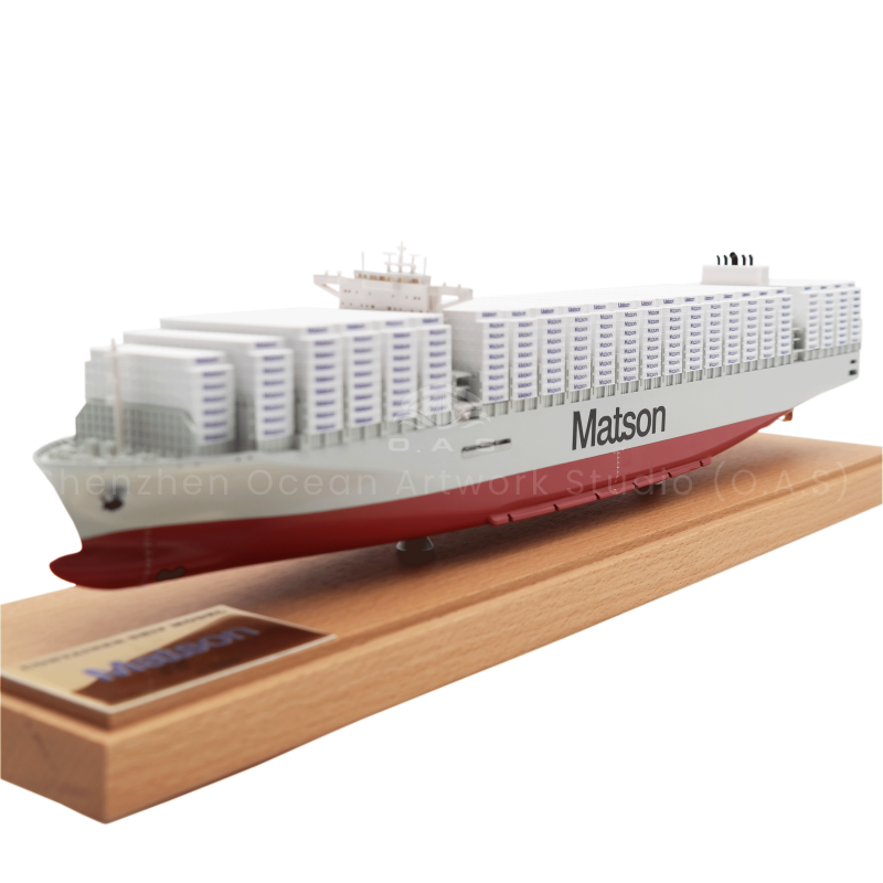 【LAC】O.A.S Manufacturer High Quality Ship Model Business Gifts Scale 1:888 Cargo Boat Models Custom 45cm Matson Container Ship Model