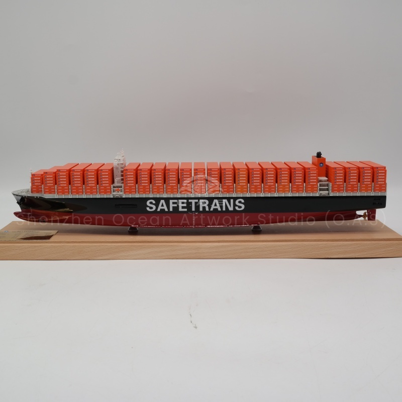 O.A.S ship model factory is designed to create 45cm alloy container container ship model for freight forwarding enterprises, supporting enterprise LOGO customization. The model is restored to ship shape with exquisite technology, and the alloy material is strong and durable. The corporate logo can be accurately printed on the body of the ship, highlighting the personality of the enterprise. Whether it is business gifts or office displays, it can help freight forwarders improve their corporate image.Amber@vesselmodel.com Tel: +86 18038048785