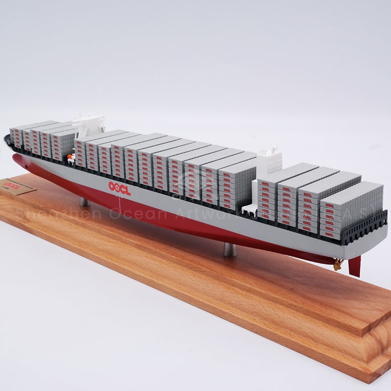 This Oriental Overseas container ship model made by O.A.S is specially made for mass production. Based on the real ship type, the use of exquisite technology, from the hull lines to the details of the container, are accurately restored. Static design, convenient display, whether used as business gifts, or layout of office space, can highlight the atmosphere, help enhance the corporate image.Amber@vesselmodel.com Tel: +86 18038048785