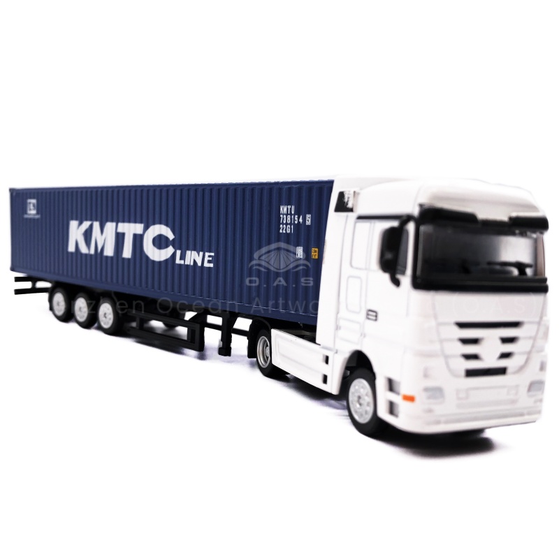 The O.A.S factory carefully creates a 1:87 KMTC alloy container truck model, which is a fine collection of card models. Selected alloy material, wear-resistant, excellent texture. Accurately restore the appearance of KMTC container truck, smooth lines, eye-catching logo. Support corporate logo customization, the enterprise exclusive elements into it, easily highlight the brand personality, is a business gift, office decoration of the quality of the choice. Amber@vesselmodel.com Tel: +86 18038048785