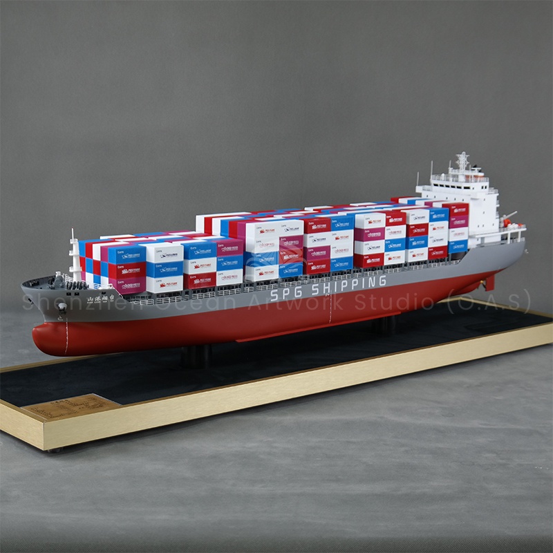 【LAC】O.A.S Customized 100cm Simulation Container Ship Model Factory Logistics Present Workmanship