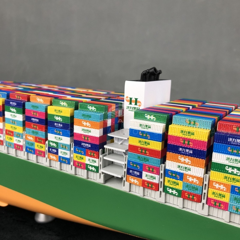 This 65cm container ship model produced by O.A.S is a static model, but the majestic momentum of dynamic navigation is condensed in one place. The proportions of the hull are accurate, the container arrangement is orderly, and the details can withstand fine quality. We support the development of customized, according to your requirements, whether it is the hull color, logo, or specific scene elements, can be cleverly integrated to create a unique static container ship model.Amber@vesselmodel.com Tel: +86 18038048785