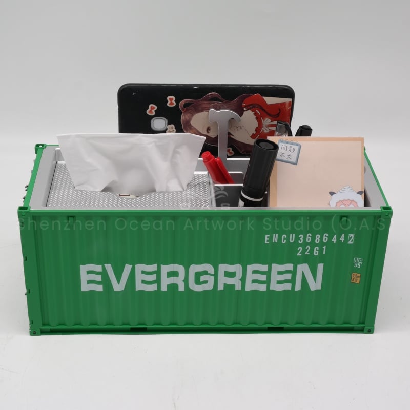 【LAC】O.A.S Container Model Factory Scale1:20 Shipping Container Logistics EVER GREEN Customized Plastic Storage Box Container Model