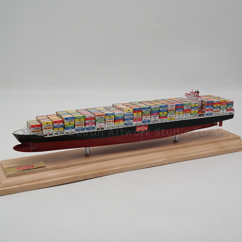 【LAC】O.A.S Factory's Handmade Scale Boat Model 1:1000 Scale Customized 35cm Delizio Container Ship Model For Shipping Gift
