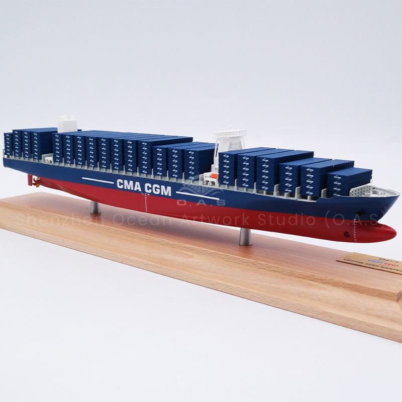 This CMA CGM container ship model produced by O.A.S supports customization and is carefully crafted based on real CMA CGM ships to perfectly restore their iconic look. The static design is easy to display for a long time, whether it is placed in the office to highlight the style, or as a business gift, it shows its intentions. When customized, you can incorporate your own unique elements to easily create a unique CMA CGM model.Amber@vesselmodel.com Tel: +86 18038048785