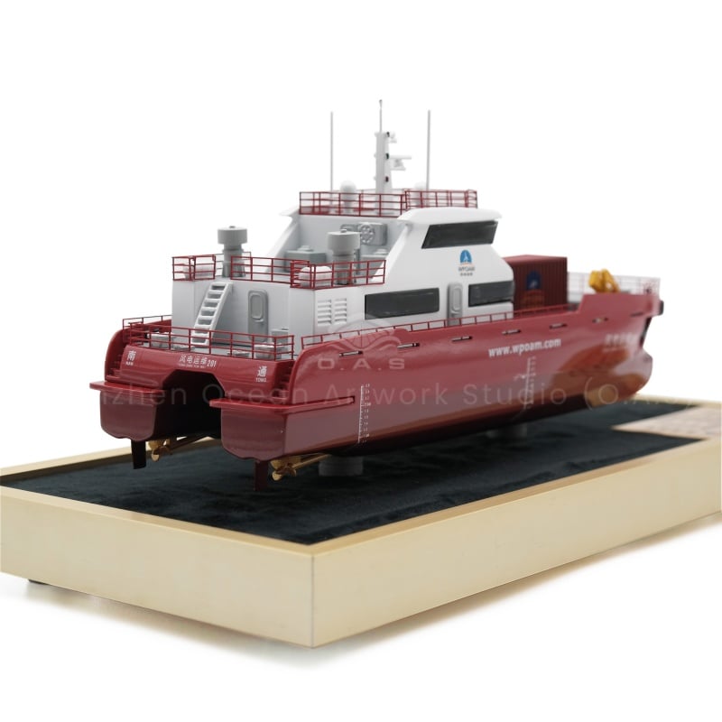 O.A.S has created a model of a wind power operation and maintenance offshore vessel that is designed for the operation and maintenance of offshore wind farms. The overall shape has both a sense of technology and practicality, which is an ideal choice for the wind power industry and Marine model collectors.Amber@vesselmodel.com Tel:+86 18038048785