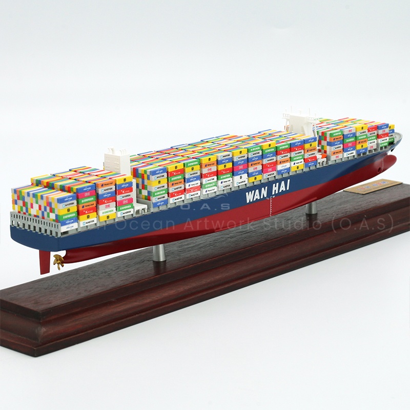 This Wan Hai container ship model produced by O.A.S is carefully created for enterprises to customize exclusive logos. It accurately restores the ship shape of Wanhai, with smooth lines and orderly container stacking. Support LOGO customization, enterprises can cleverly integrate unique logos. Placed in the office area to highlight the brand personality; Presented to customers, convey the firm determination of the company to deeply cultivate shipping and forge ahead.Amber@vesselmodel.com Tel: +86 18038048785