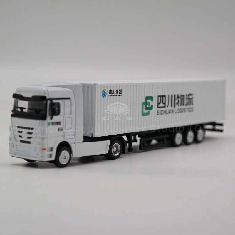 【LAC】O.A.S Container Model Factory Shipping Gift Toy Truck Customized 1:87 Creative Alloy  Container Model Truck