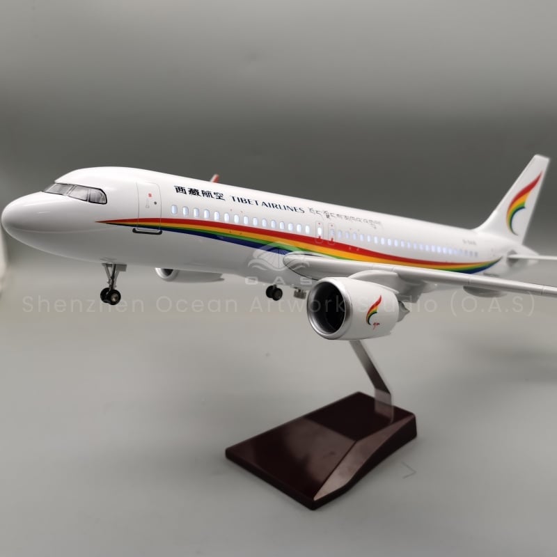 【LA】Flugzeugmodell als Geschenk, Maßstab 1:80 – Modellflugzeuge Airbus A320 der Tibet Airlines, 47 cm, Boeing-Modellflugzeuge