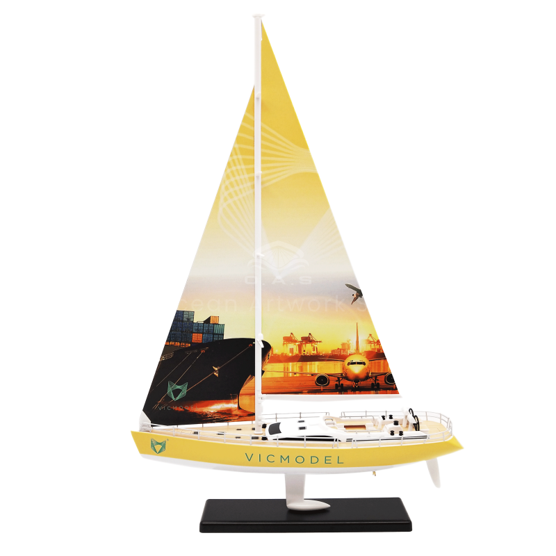 【LAC】Handmade Sailboat Boat Model High Workmanship Nautical Gift  Customized 28cm VICMODEL Plastic Sailboat Model