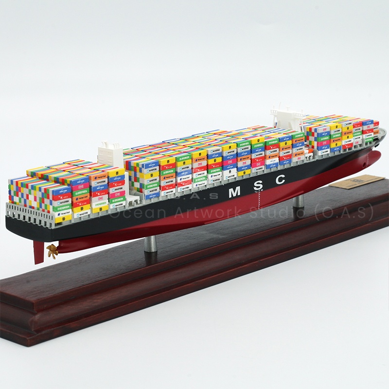 O.A.S This Mediterranean container ship model supports mass customization and is designed for the enterprise. Accurately restore the classic ship type of Mediterranean shipping, 1:1000 ratio to show the industrial beauty. The hull lines are smooth, the container details are realistic, even the serial number is clearly legible. Using environmentally friendly materials, multi-process grinding. Enterprises can be integrated into the exclusive logo, suitable for business gifts, exhibition hall display, highlight the strength.Amber@vesselmodel.com Tel: +86 18038048785
