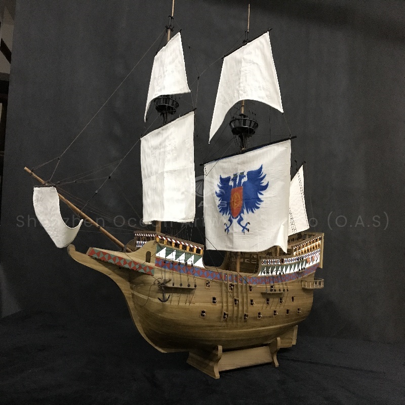 【LAC】Handmade Sailboat Boat Model High Workmanship Nautical Gift Customized 100cm OS Plastic Sailboat Model