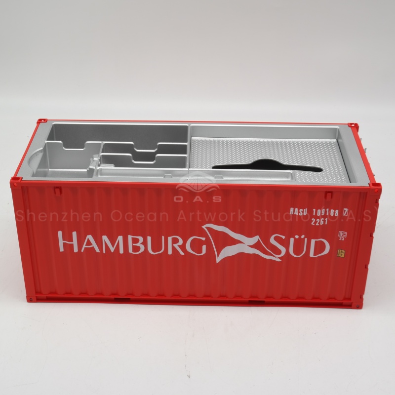 O.A.S ship model factory carefully carved 20 feet HAMBURG SUD sea container tissue box model. The precise ratio of 1:20, highly restore the appearance of the container, full of details and texture. Support logo customization, smart integration of corporate logos. Placed in the office area, conference room, practical and eye-catching, used as business gifts also show style, powerful dissemination of brand image, speed to customize. Amber@vesselmodel.com Tel: +86 18038048785