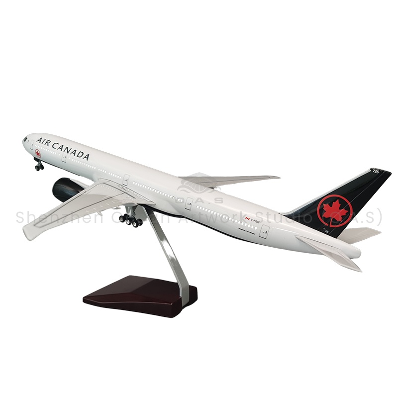 【LA】Flymodell som gave – modellfly i målestokk 1:157, Boeing 777 for Air Canada, 47 cm