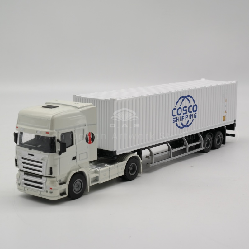 【LAC】O.A.S Container Model Factory Shipping Gift Customized 1:50 COSCO SHIPPING Alloy Material  Container Model Truck