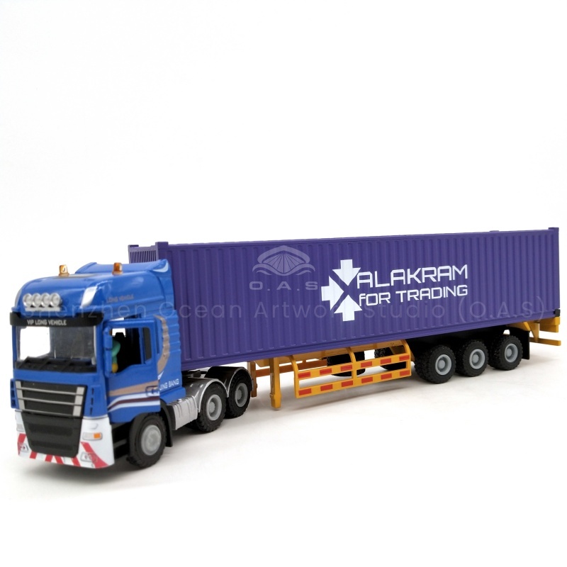 O.A.S ship model factory, 17 years of precision model customization, launched 1:50 alloy container truck model. Carefully selected alloy, both texture and durability, accurately restore the details of the container truck. Support batch LOGO customization, create exclusive logos for enterprises, and efficiently meet the needs. Whether it is accompanied by activities, or publicity and display, it can help upgrade the corporate image! Amber@vesselmodel.com Tel: +86 18038048785