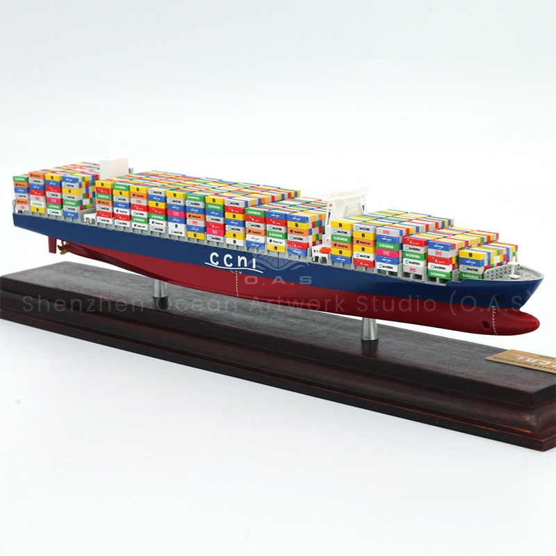 O.A.S Ship model custom factory focuses on the creation of boutique ship models, Chilean container ship models are very distinctive, and can accurately restore their iconic appearance. Support small batch custom display container ship models, enterprises can be used for exhibition hall display, showing shipping strength. We also provide shipping logistics gift customization service, integrating exclusive elements, exquisite craftsmanship, customized ideal ship model for your enterprise.Amber@vesselmodel.com Tel: +86 18038048785