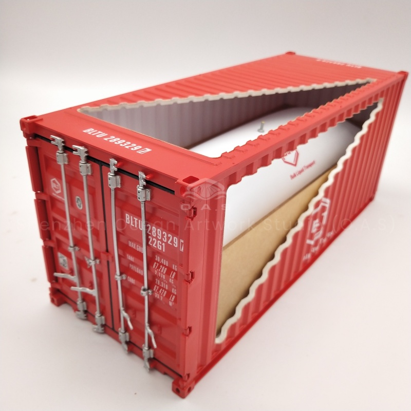 【LAC】O.A.S Ship Model Factory Customizable 20GP Shipping Container Box 1:20 Scale Plastic Crafts LAF BLT Flexitank Container Model