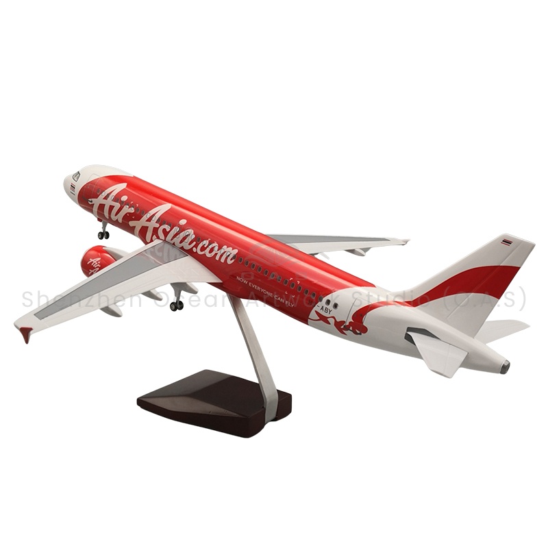 【LA】Flugzeugmodell als Geschenk – Maßstab 1:80, Modellflugzeuge Airbus A320 der Fluggesellschaft AirAsia, 47 cm, Boeing-Modellflugzeuge