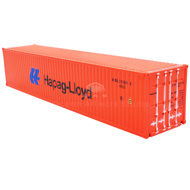 O.A.S Model Factory specializes in creating 1:87 Hapap-Lloyd alloy container models. The model is made of high quality alloy, durable and full of texture. High-precision reproduction of the exterior of the Hapap-Lloyd container, from classic tones to unique logos. Support customized corporate logo, enterprises can integrate exclusive elements into it, highlight brand characteristics, both practical and collectible value. Amber@vesselmodel.com Tel: +86 18038048785