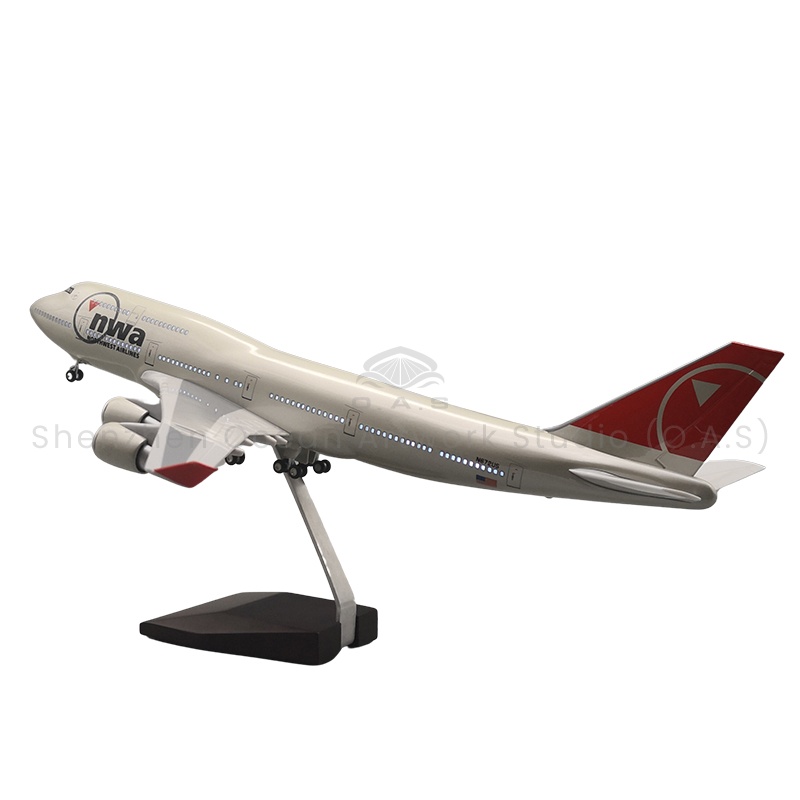 【LA】Aircraft Plane Model for Gift 1:150 Scale Model Aircrafts 747 USA Northwest Airlines 47cm Boeing Model Airplanes