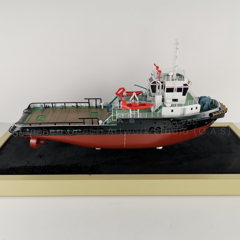 This model of an ocean working vessel by O.A.S shows off its rugged hull and versatile equipment in exquisite detail. The overall design reflects both practicality and the grandeur and adventure of ocean exploration.Amber@vesselmodel.com Tel:+86 18038048785
