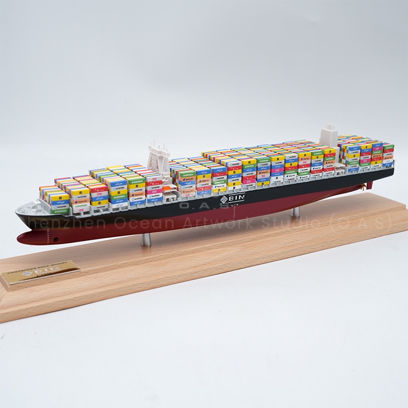 【LAC】O.A.S Factory's Handmade Scale Boat Model 1:1000 Scale Customized 35cm BIM Container Ship Model For Shipping Gift