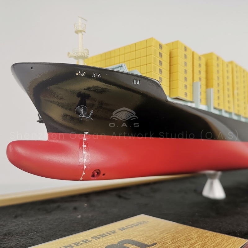 O.A.S simulation ship model factory, specializing in ship model customization. 65cm container ship model, tailor-made for shipping companies. From the structure of the boat to the details of the painting, it is sculpted according to the needs. Use it to decorate the office area and highlight the strength of the enterprise; When the opening ceremony, it is an excellent choice to express the ambition of sailing, helping the ship company to set sail.Amber@vesselmodel.com Tel: +86 18038048785