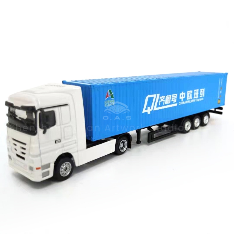 【LAC】O.A.S Container Model Factory Shipping Gift Toy Truck Customized 1:87 ZHONGOU Alloy  Container Model Truck
