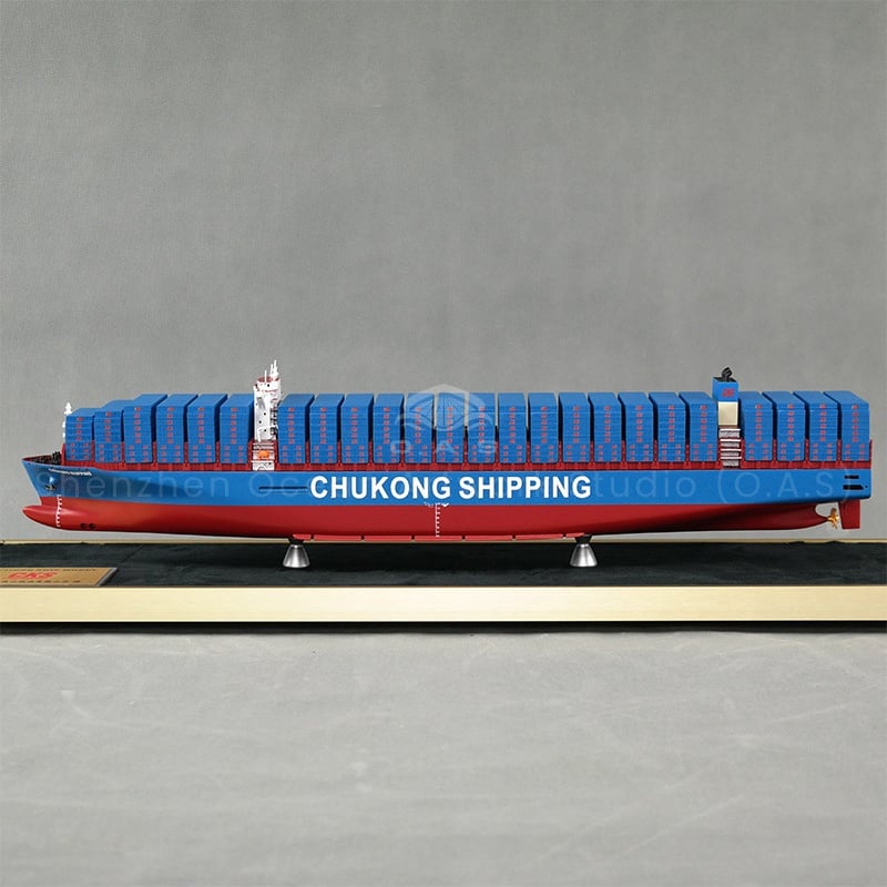 O.A.S ship model manufacturers are good at creating 65cm ship company container ship models, specially tailored for shipyards. With exquisite craftsmanship, the details of the ship model are accurately restored, from the hull lines to the texture of the container. As a gift for the opening of the shipyard, this ship model means that the shipyard rides the waves and is smooth sailing, which is the only choice to highlight the strength and good expectations.Amber@vesselmodel.com Tel: +86 18038048785