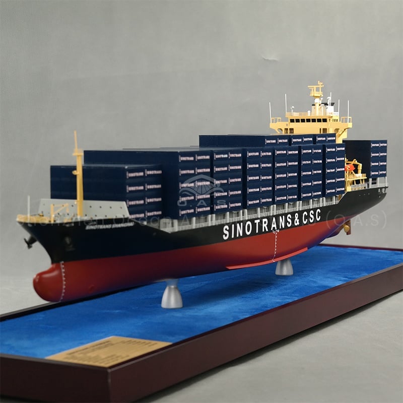 【LAC】O.A.S Customized 80cm Static Container Ship Model Factory Shipping Gift Craftsman Polished Maple Technique