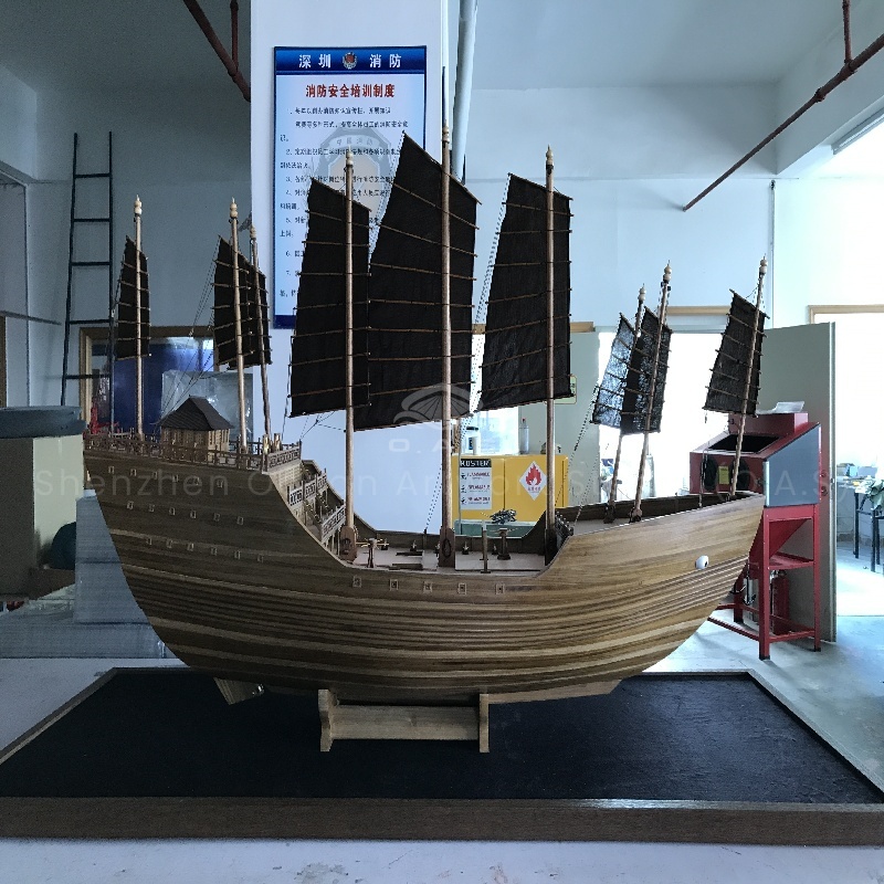 【LAC】Handmade Sailboat Boat Model High Workmanship Nautical Gift Customized 100cm ZHENEHE Plastic Sailboat Model