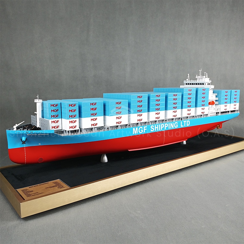 【LAC】O.A.S Factory's Customized 100cm Static Container Ship Model Art Style Carving Decoration for Home Gift for Ship Model Lovers