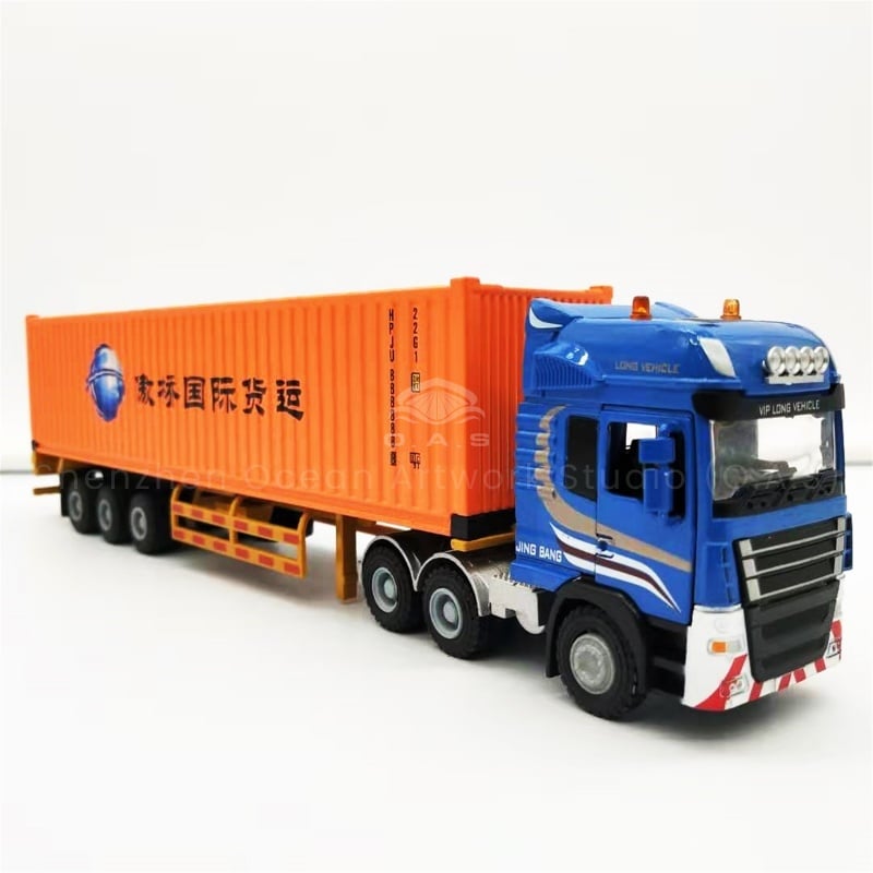 O.A.S has been focusing on model customization for 17 years, carefully creating 1:50 Hapag-Lloyd alloy container truck models. Selected alloy material, strong and durable, precise reproduction of the real car, from the body line to the parts, the details are impeccable. Can customize the exclusive logo, so that the model becomes a unique brand carrier. Whether it is used for business gifts or display and publicity, it can shine with guaranteed quality. Amber@vesselmodel.com Tel: +86 18038048785