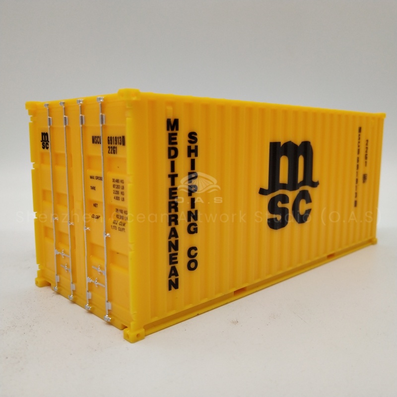 【LAC】O.A.S Container Model Factory 20GP Plastic Crafts Shipping  Scale1:35 MSC Miniature Container Model