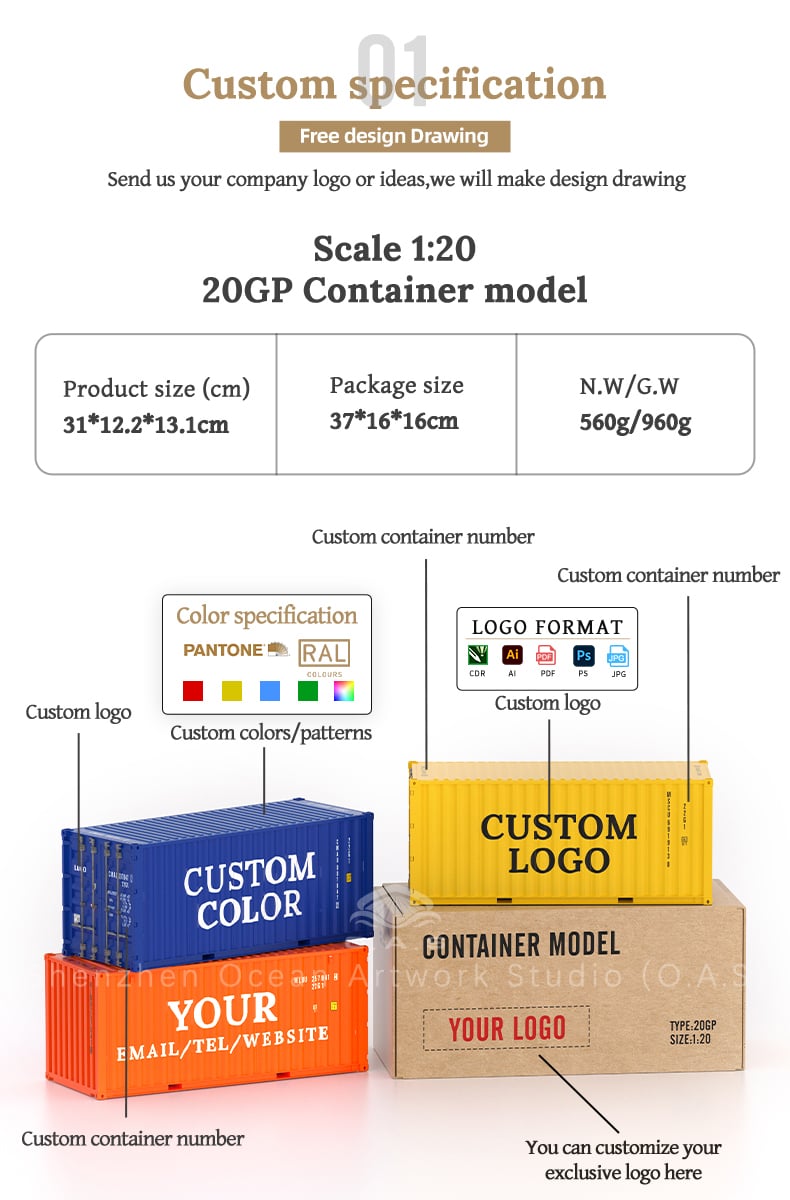 Freight forwarding peers look over! The O.A.S factory launched a 1:20K LINE container model, replicating every detail of the K LINE container with full fidelity. Support logo customization, print your company's logo. As a shipping logistics gift, whether it is a gift when visiting customers or placed in the exhibition hall, it can greatly enhance brand exposure and help business growth. Amber@vesselmodel.com Tel: +86 18038048785