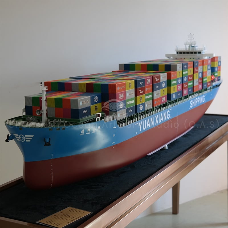 【LAC】O.A.S Factory's 150cm Ship Model for Christmas or Father's Day Elegant Shipping Company Container Ship Crafted as a Gift