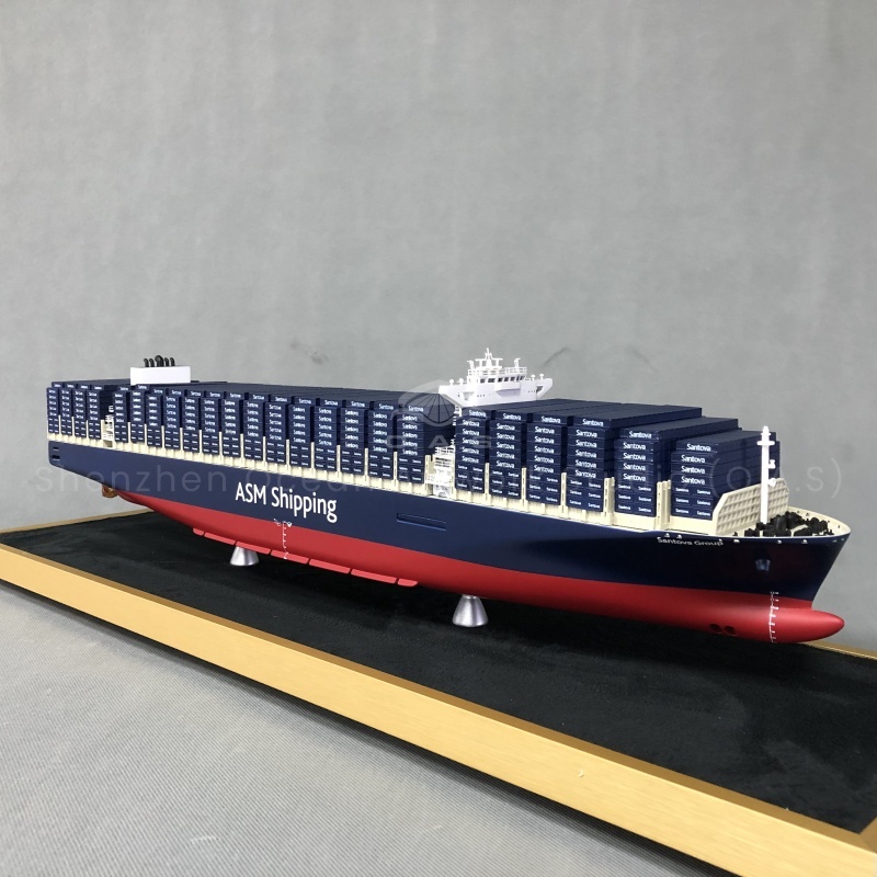 O.A.S ship model custom factory, with strong production strength. This 65cm opening gift container ship model can be mass-ordered by the shipyard. We use professional technology to accurately restore the details of each ship model, from a solid hull to a neat container, with the same quality. Batch customization, for the opening ceremony to add magnificent momentum, full of sincerity.Amber@vesselmodel.com Tel: +86 18038048785