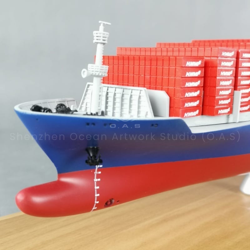 As a professional ship model manufacturer, O.A.S undertakes the customization of 65cm shipping container ship models. Specially built for shipyards, from design to molding, accurate copy of the ship shape, showing hull and container details. Integrate the characteristic elements of the shipyard, and make high-end company decoration, highlighting the strength of the enterprise and ship manufacturing technology.Amber@vesselmodel.com Tel: +86 18038048785