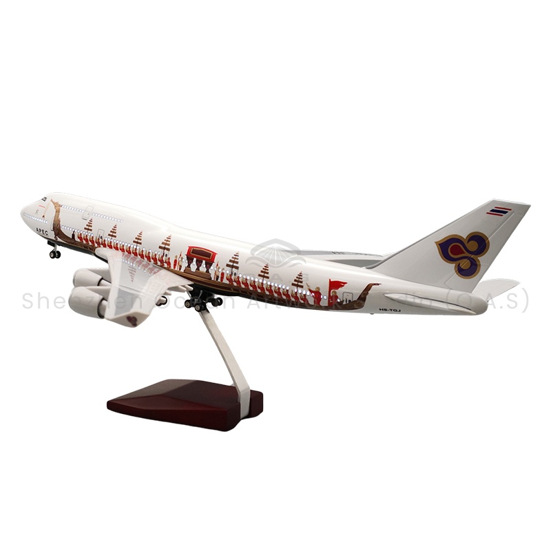 【LA】Aircraft Plane Model for Gift 1/150  Scale Model Aircrafts 747 Thai Airways 47cm Boeing Model Airplanes
