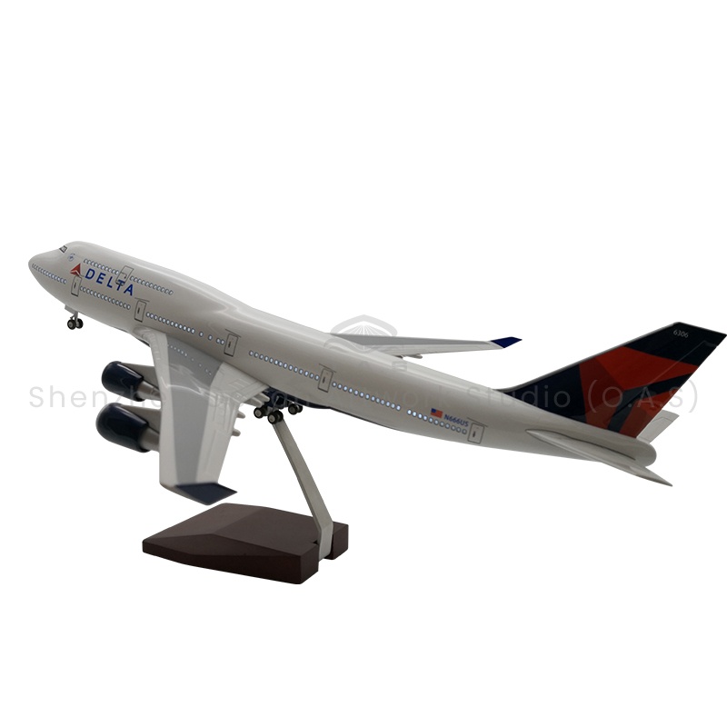 【LA】Aircraft Plane Model for Gift 1:150  Scale Model Aircrafts 747 Delta Air Lines 47cm Boeing Model Airplanes