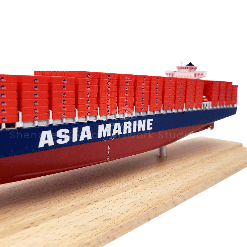 O.A.S produces this shipping company container container ship model, which is an excellent choice for shipping logistics gift customization. Based on the real ship type, it is crafted with fine craftsmanship, from the hull structure to the container details are lifelike. Can customize the company's exclusive elements, such as ship body printing LOGO. As a gift, it not only shows the strength of the ship company, but also passes the good hope of sailing hand in hand.Amber@vesselmodel.com Tel: +86 18038048785
