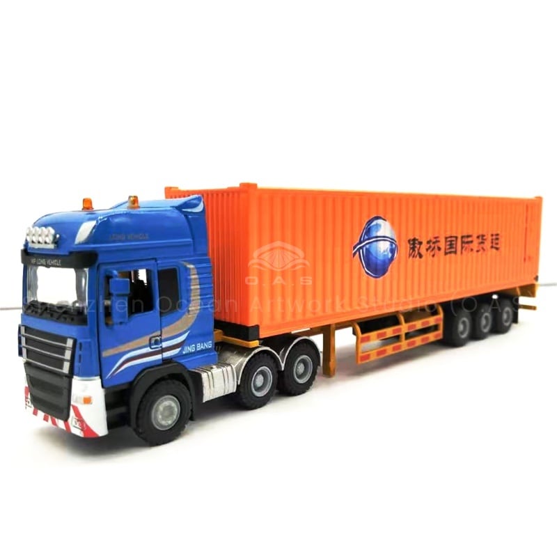O.A.S has been focusing on model customization for 17 years, carefully creating 1:50 Hapag-Lloyd alloy container truck models. Selected alloy material, strong and durable, precise reproduction of the real car, from the body line to the parts, the details are impeccable. Can customize the exclusive logo, so that the model becomes a unique brand carrier. Whether it is used for business gifts or display and publicity, it can shine with guaranteed quality. Amber@vesselmodel.com Tel: +86 18038048785