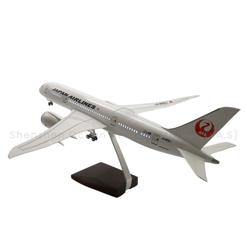 【LA】1/130, 43 cm, modellfly av Boeing 787 fra Japan Airlines med landingsgear, die-cast luftfartøymodell, lekefly, gave