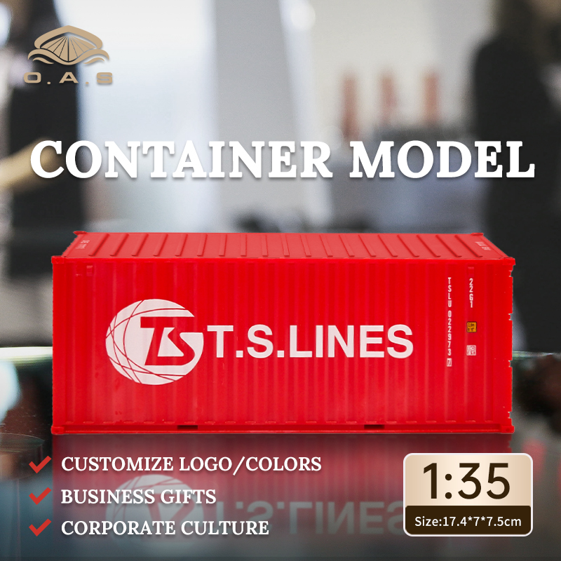 【LAC】O.A.S Container Model Factory 20GP Plastic Crafts Shipping  Scale1:35 TS LINES Miniature Container Model
