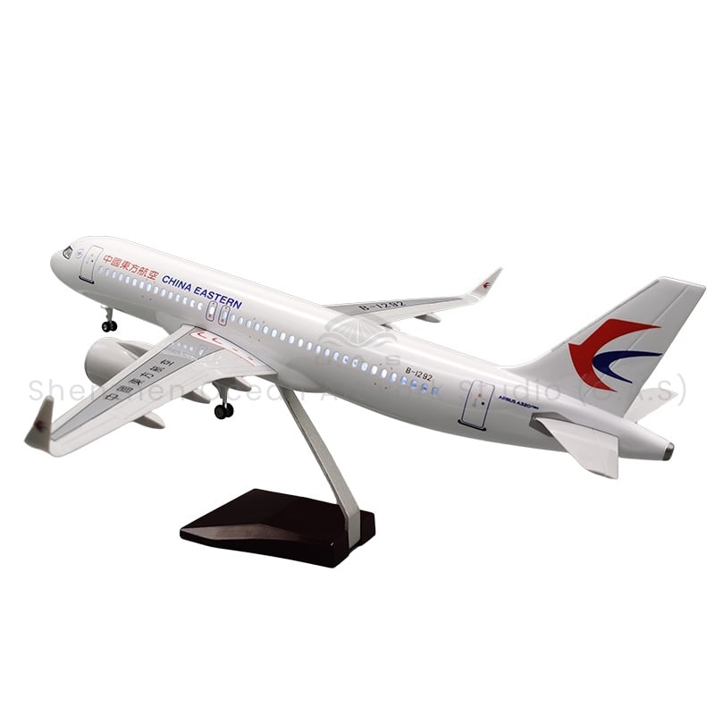 【LA】LED ABS Resin Airplane Model Airbus A320 China Eastern Airlines Size 47cm Scale 1/80 with LED Light and Landing Gear