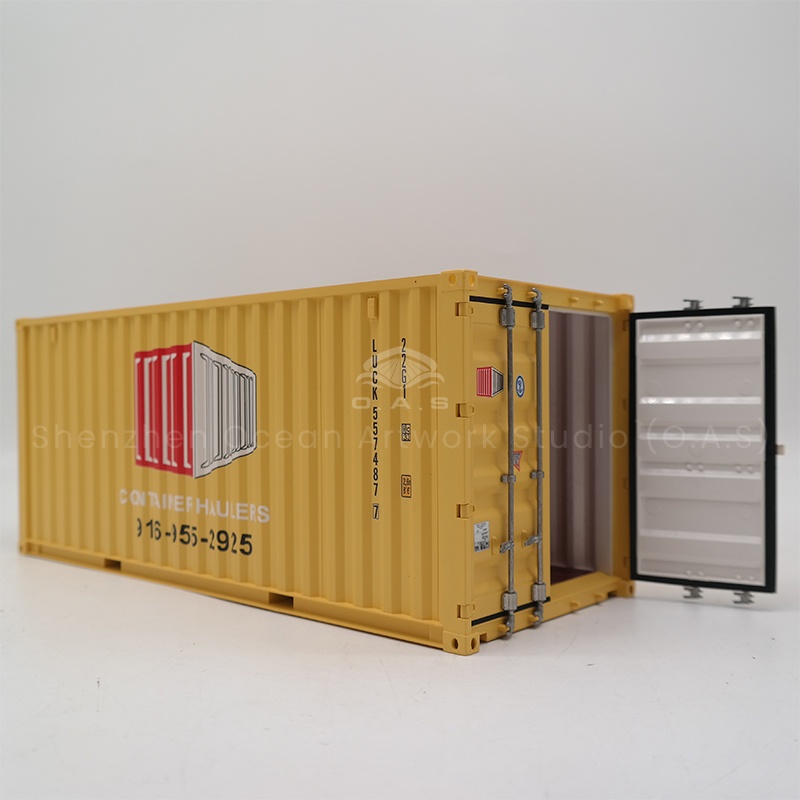 O.A.S Container Model Workshop specializes in customizing 20GP container models and is the ideal choice for creating personalized gifts. The model is produced in strict accordance with the real size 1:20 and other proportions, with exquisite craftsmanship and fine details. Can customize your own logo, whether it is simple style or gorgeous style, can be cleverly integrated, so that the gift is unique, highlight the charm of personality. Amber@vesselmodel.com Tel:+86 18038048785