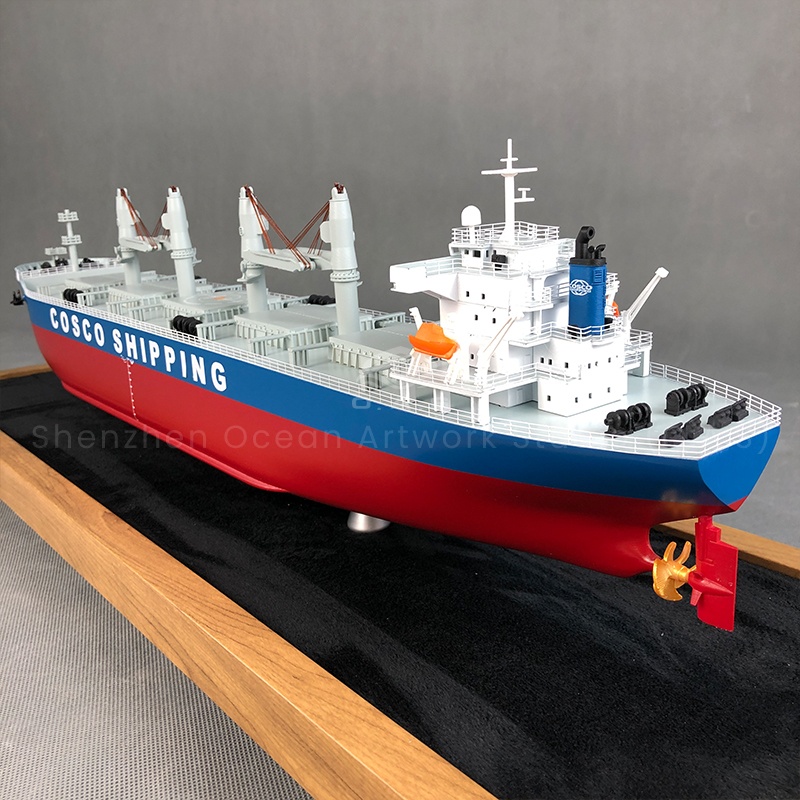 This professional 65cm shipyard bulk carrier model made by O.A.S is specially customized for enterprises and is the ideal gift for the company's opening. It is modeled on a real bulk carrier and carefully crafted by skilled craftsmen, with smooth hull lines and accurate cabin structure. Enterprise customization, not only convey sincere wishes, but also highlight the good expectations for business development, meaning sail, vigorous development.Amber@vesselmodel.com Tel: +86 18038048785